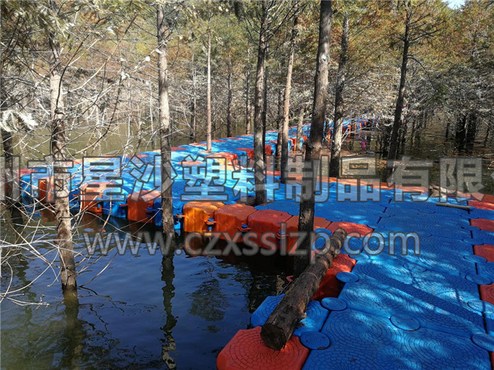 落羽杉濕地公園水上浮橋現(xiàn)場照-星沙浮筒4